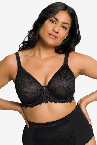 Ulla Popken Minimiser Bra in Black: front