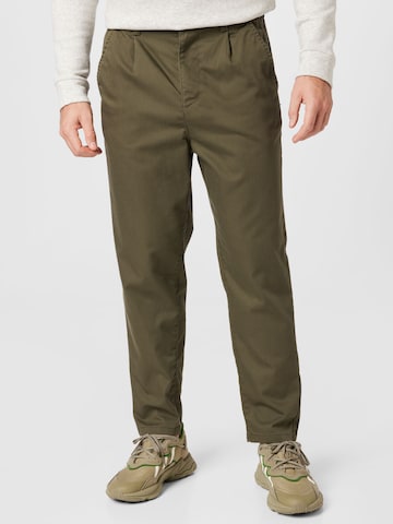 Only & Sons Regular Pleat-Front Pants 'Dew' in Green: front