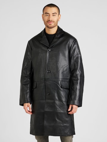 TOPMAN Between-Seasons Coat in Black: front