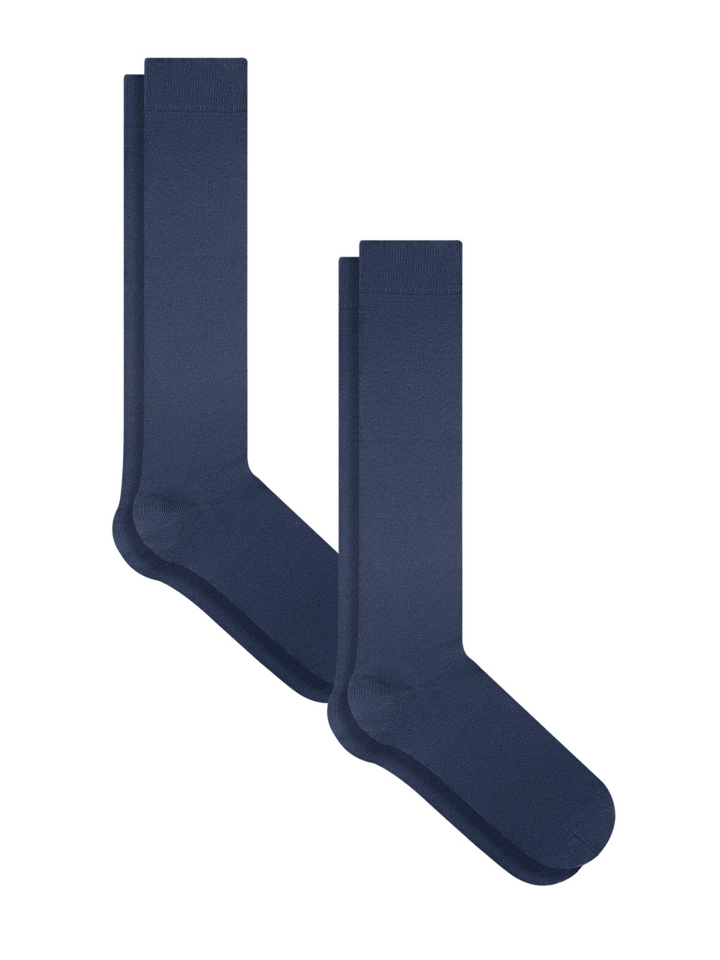 Albero Natur Knee High Socks '2er Pack Unisex Kniestrümpfe aus Bio-Baumwolle' in Blue: front