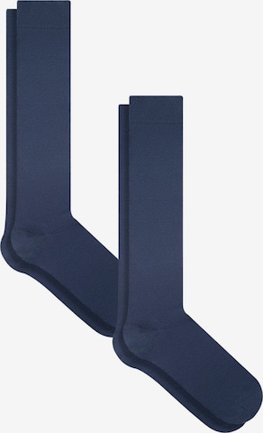 Albero Natur Knee High Socks '2er Pack Unisex Kniestrümpfe aus Bio-Baumwolle' in Blue: front