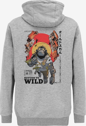 Oldskull Sweatshirt 'Wrldvibe Return to Wild Graphic' in Grijs: voorkant