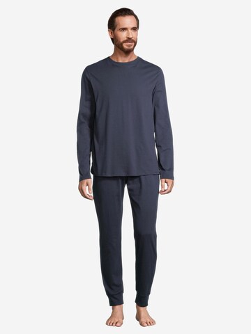 SCHIESSER Long Pajamas 'Night & Home' in Blue: front