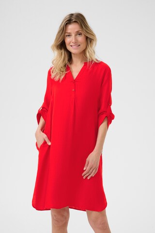 Cream Shirt Dress 'Wilma' in Red: front