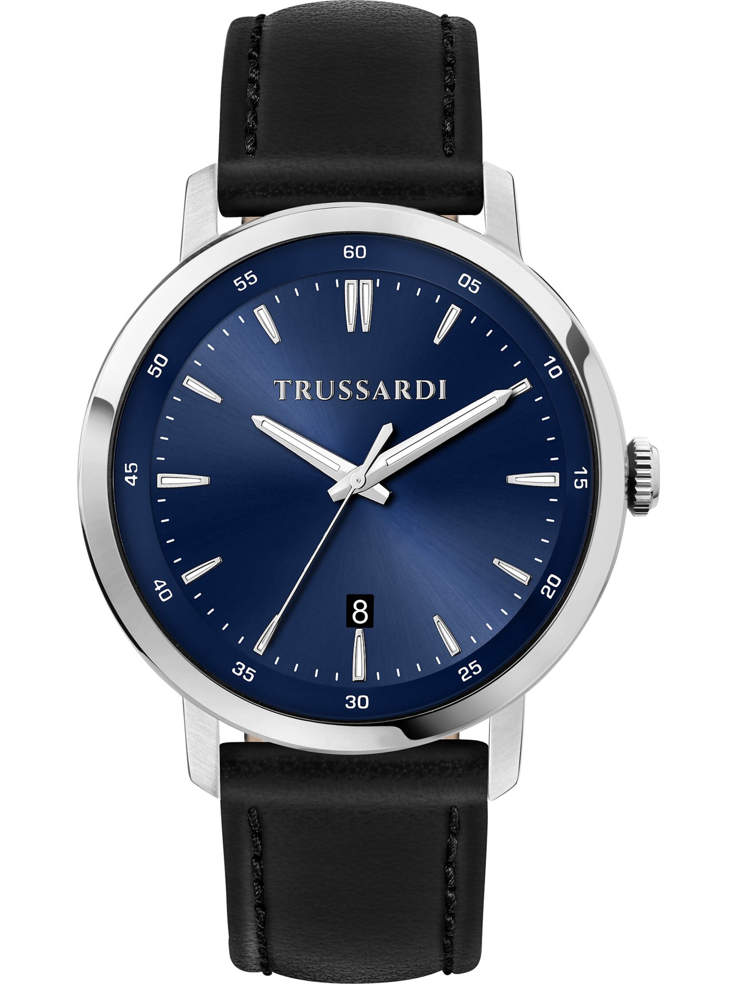 Trussardi Analoguhr in Blau: Vorderseite