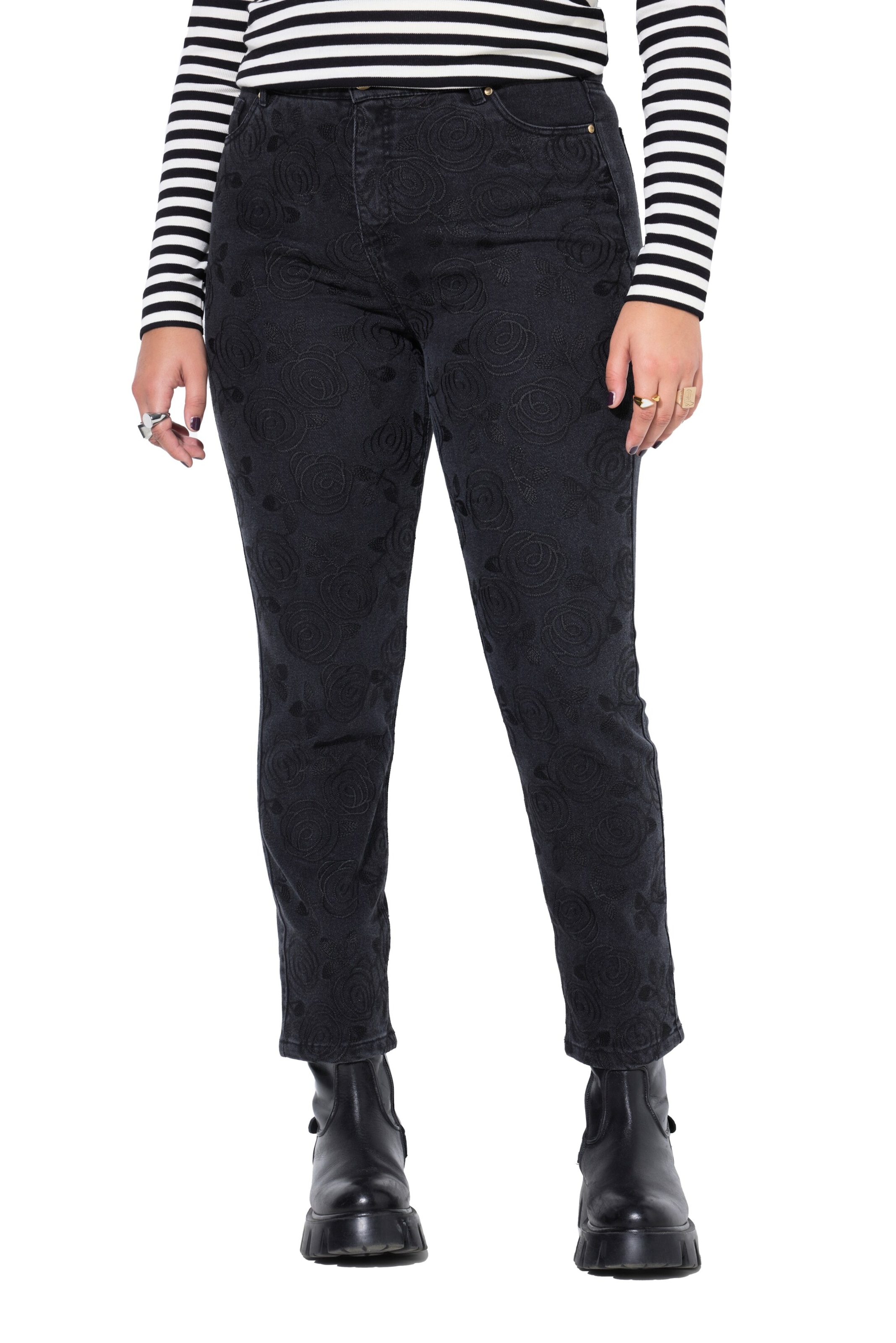 Studio Untold Bootcut Jeans in Zwart: voorkant