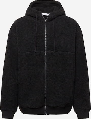 WEEKDAY Fleece jas 'Jim' in Zwart: voorkant