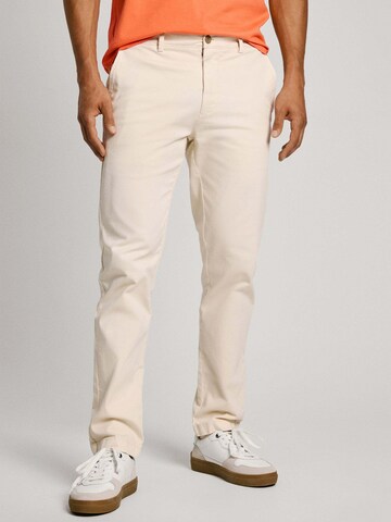 Coupe slim Pantalon chino Pepe Jeans en blanc : devant