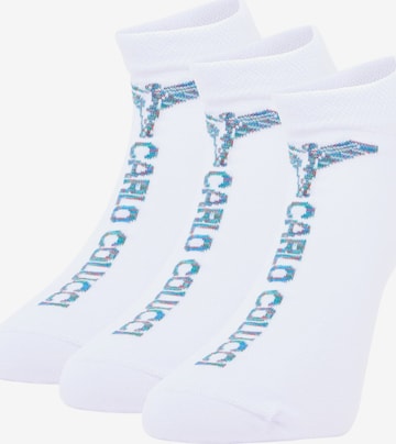 Chaussettes Carlo Colucci en blanc : devant
