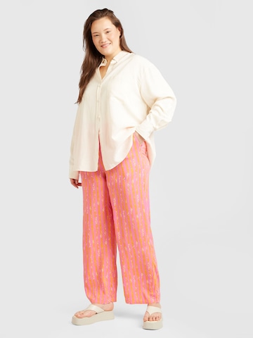 ONLY Carmakoma Wide leg Pants 'Marrakesh' in Pink
