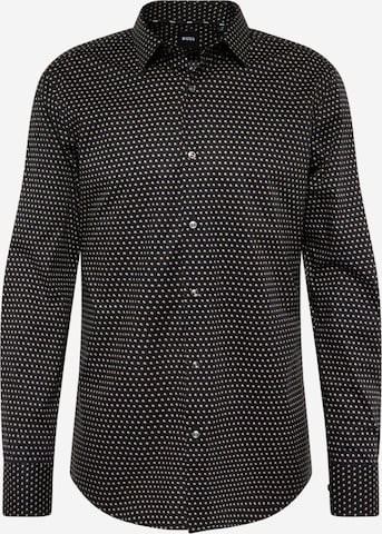 BOSS Black Slim fit Button Up Shirt 'H-HANK' in Black: front