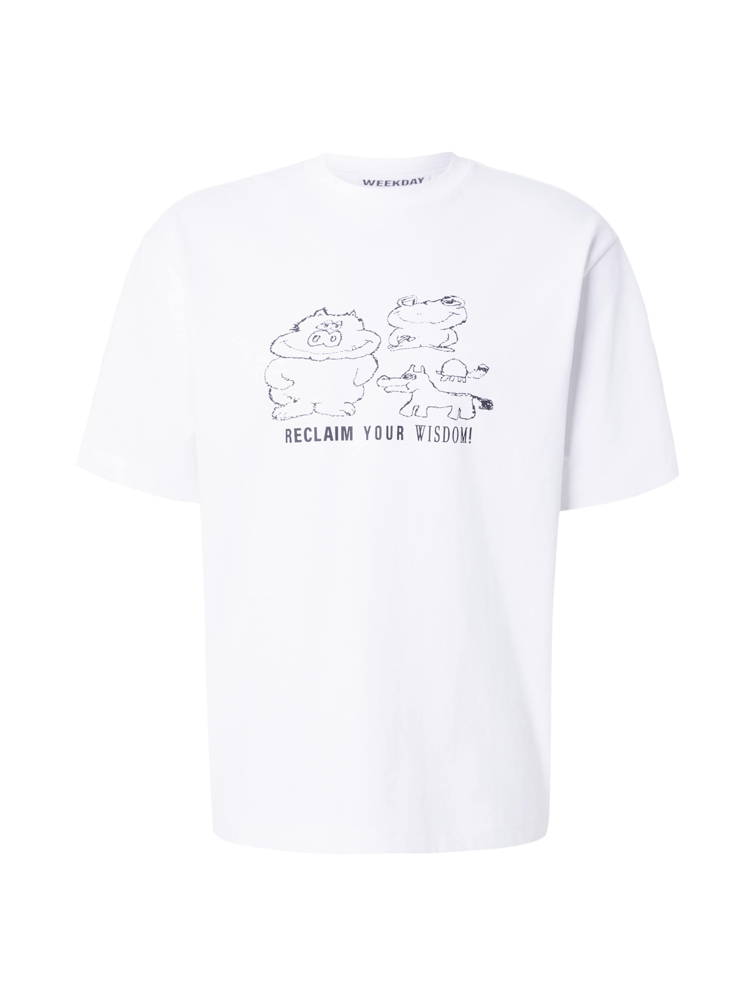 WEEKDAY Футболка в Черный / Белый, Обзор товара