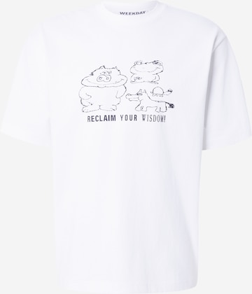 WEEKDAY Футболка в Белый: спереди