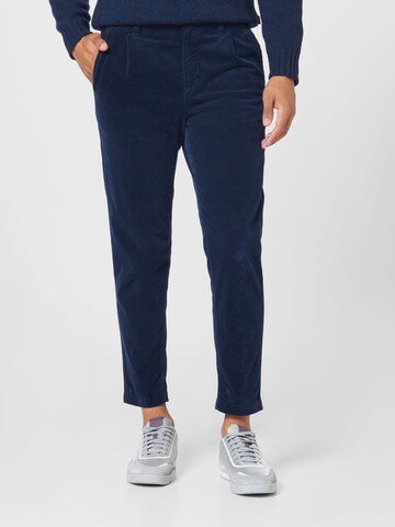 BOSS Orange Slim fit Pleat-Front Pants 'Shyne' in Blue: front