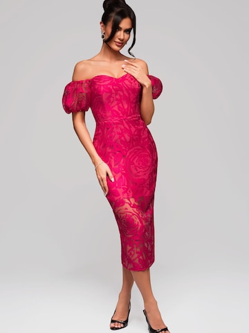 Ombre Evening Dress in Pink: front