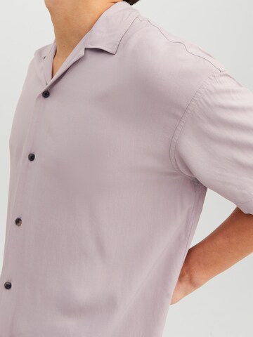 JACK & JONES Comfort fit Button Up Shirt 'Jeff' in Purple