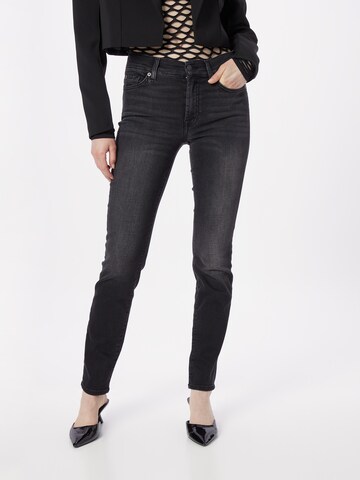 Slimfit Jeans 'ROXANNE' di 7 for all mankind in nero: frontale