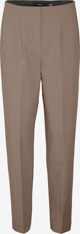 VERO MODA Pleat-Front Pants in Brown: front