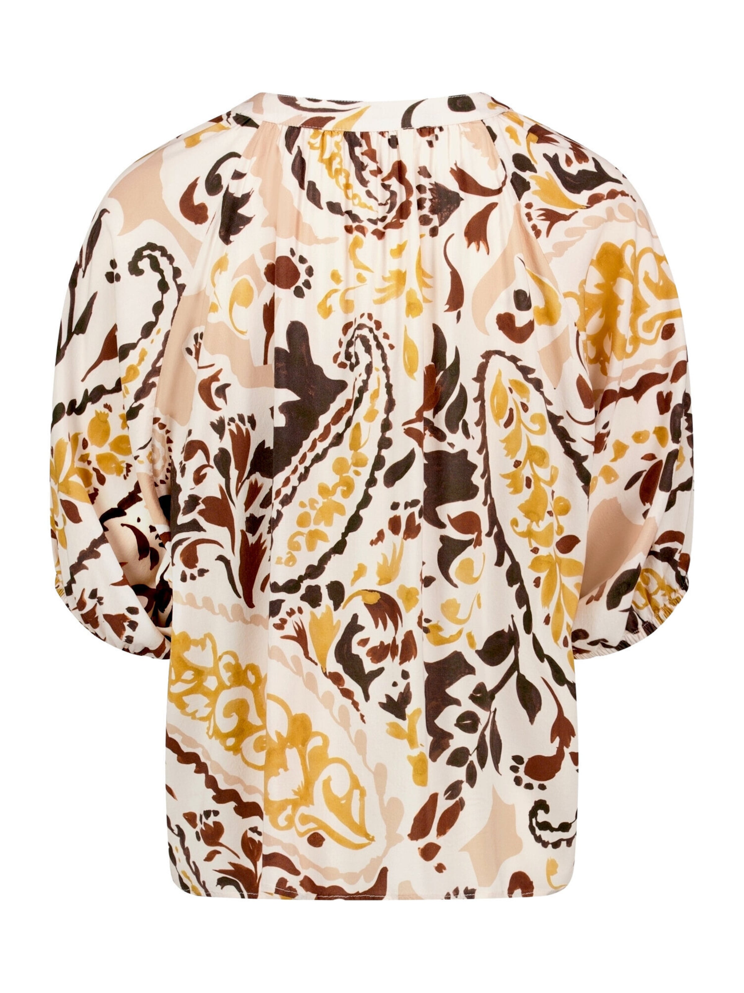 Cartoon Casual-Bluse mit Raffung in Gelb