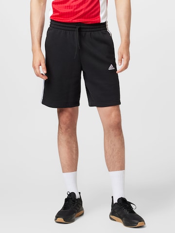 ADIDAS SPORTSWEAR Regular Workout Pants 'Essentials' in Black: front