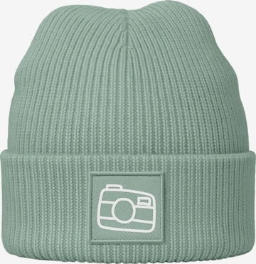 Neverless Mütze 'Kamera' in Grün: Vorderseite