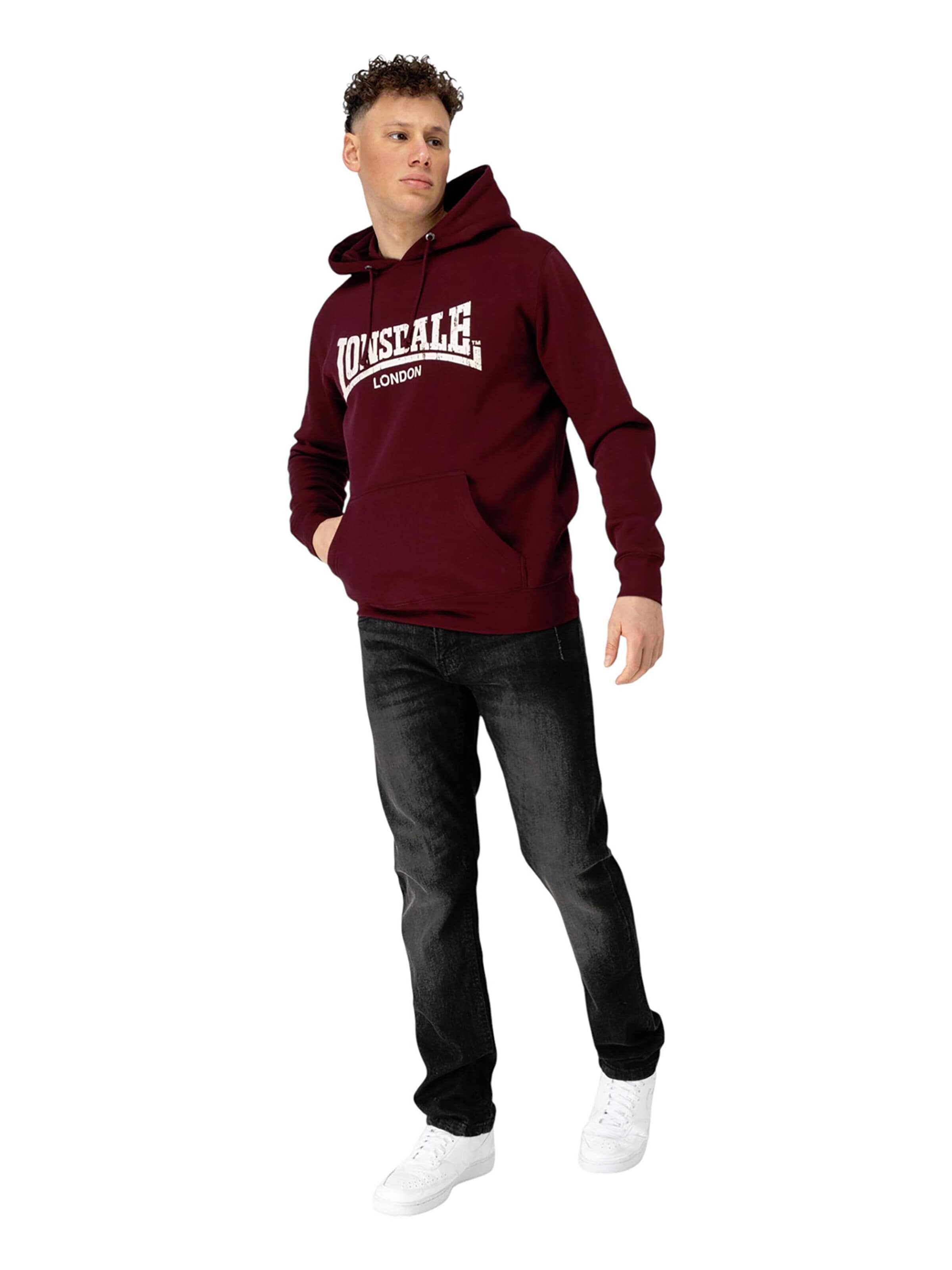 LONSDALE Sweatshirt 'Wolterton' i röd