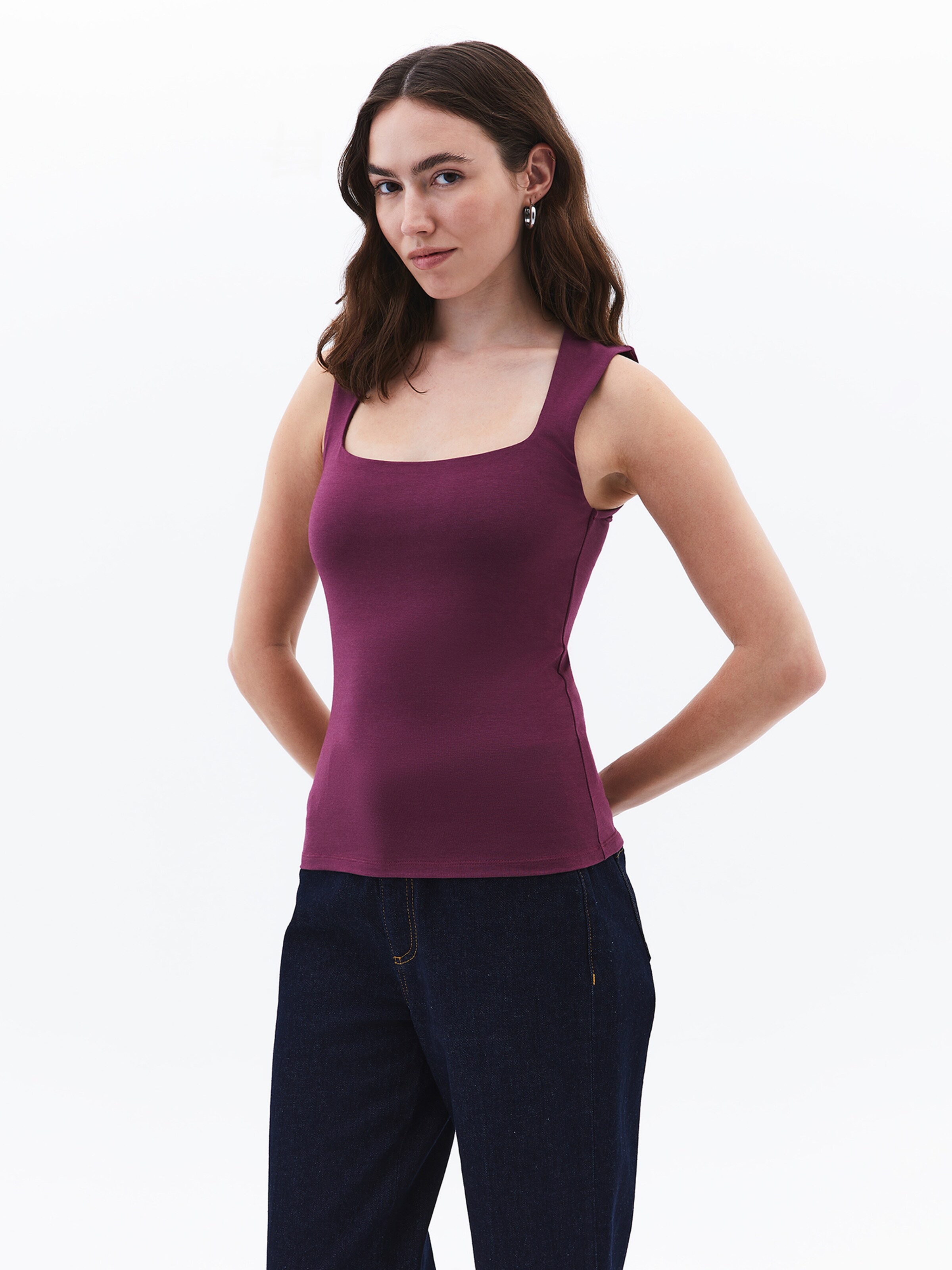 OXXO Top in Purple: front
