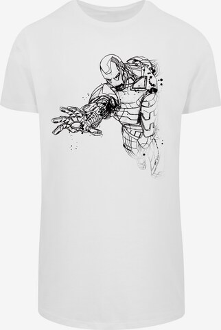 T-Shirt 'Marvel Avengers Iron Man' F4NT4STIC en blanc : devant