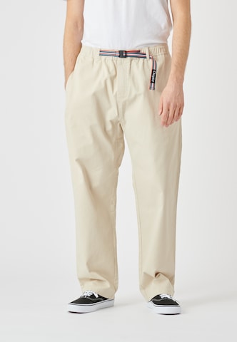 Cleptomanicx Regular Pants 'Transit Team' in Beige: front