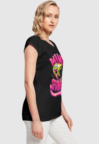 Merchcode Shirt 'SpongeBob SquarePants - Mind Sponge' in Zwart