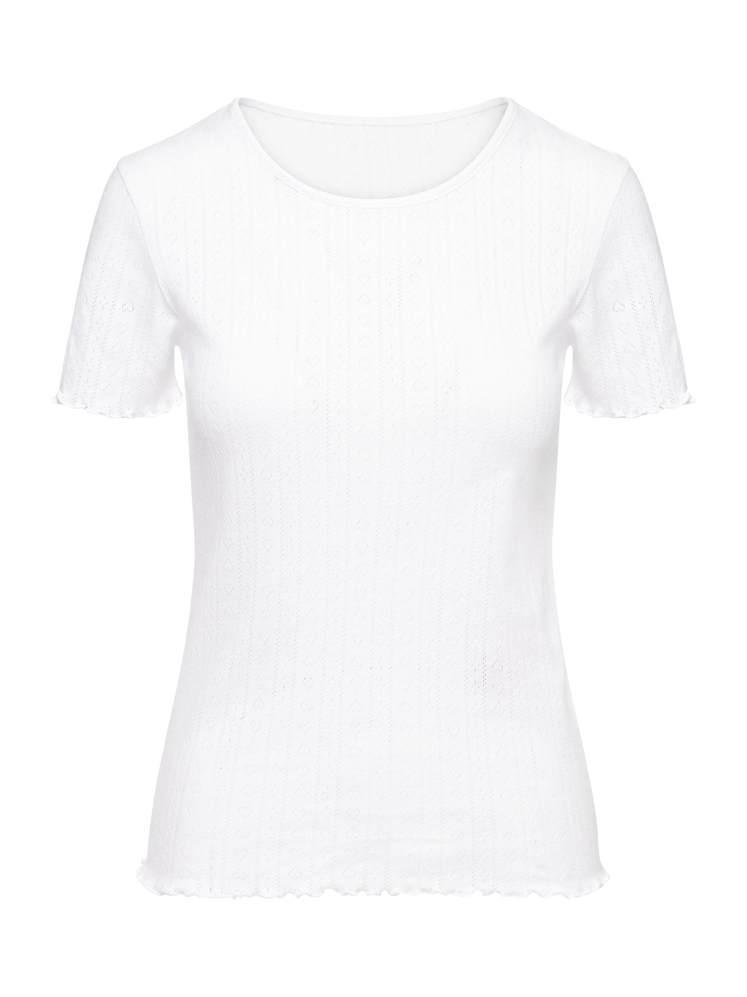 T-shirt 'T-Shirt Pointelle' Hey Honey en blanc : devant