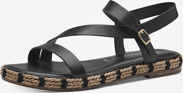 Sandale cu baretă de la TAMARIS pe negru: față