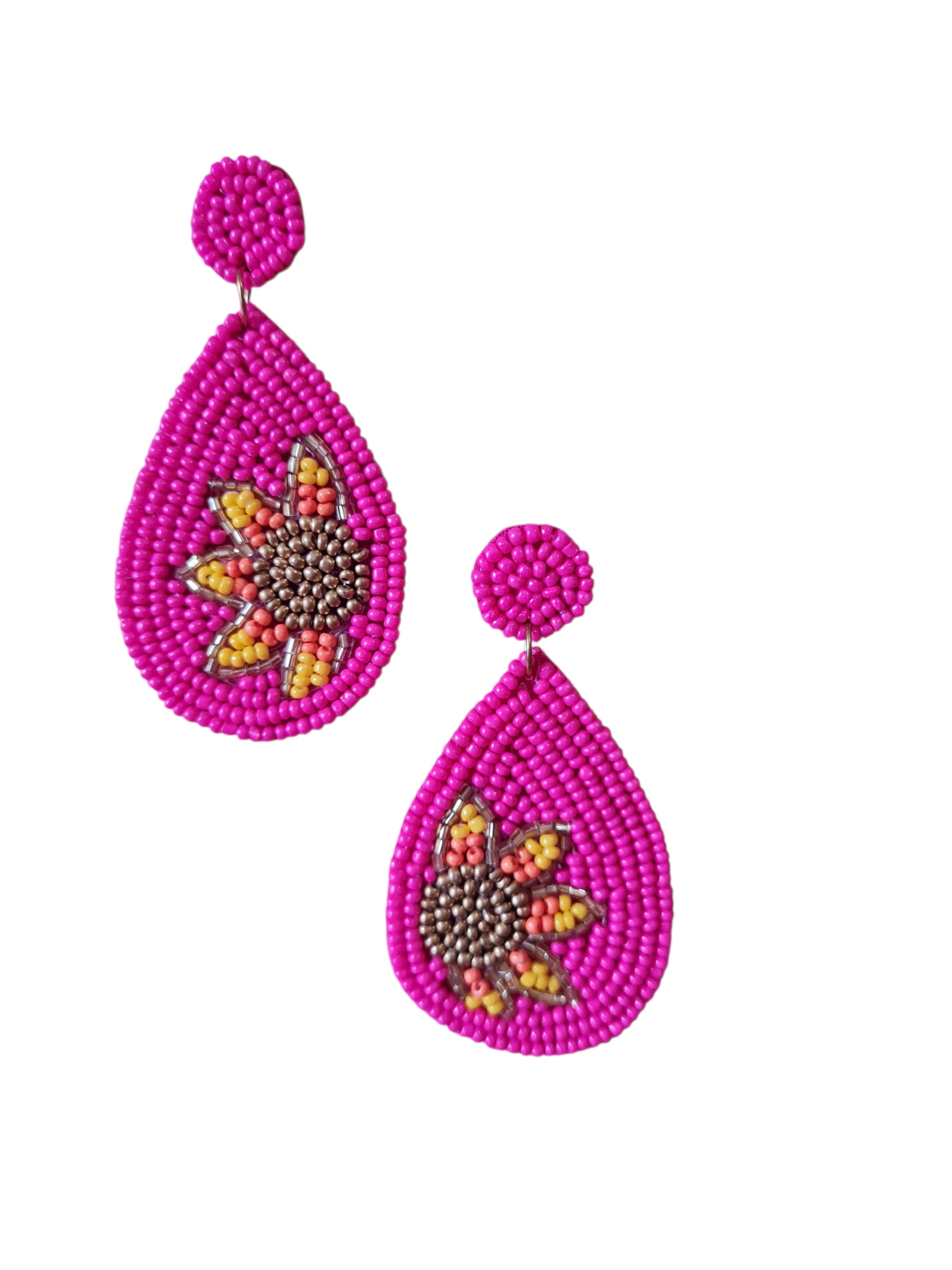 PfauGermany Earrings 'Beads Earring' in Pink