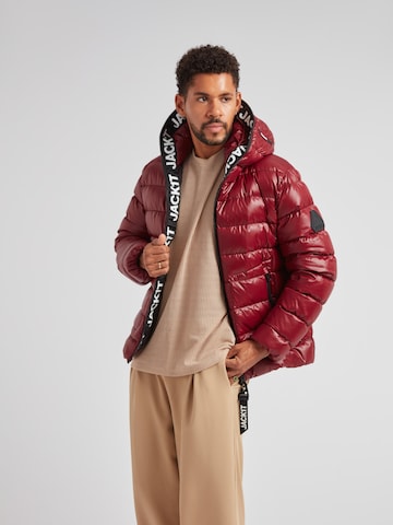 JACK1T Jacke ' R4D Tramline Puffer Racer Matt ' in Rot