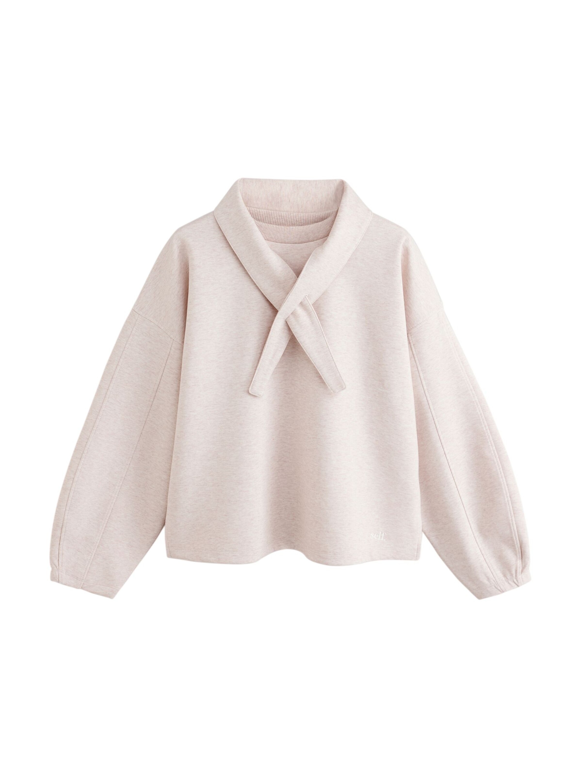 self. Set: Sweatshirt und Schal in Beige: Vorderseite