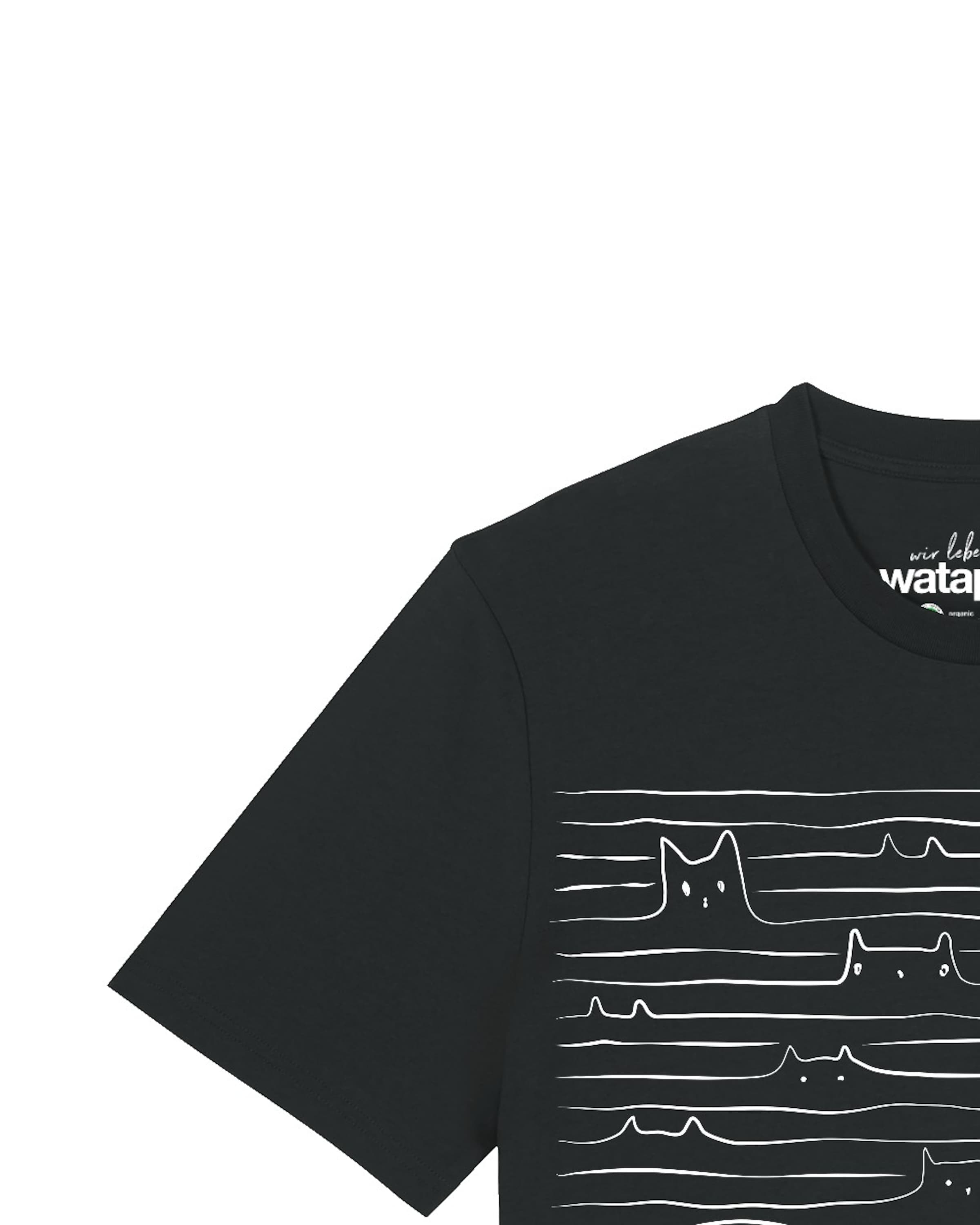 Watapparel Shirt 'Doodle Cats' in Zwart
