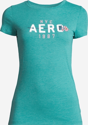 T-shirt AÉROPOSTALE en vert : devant