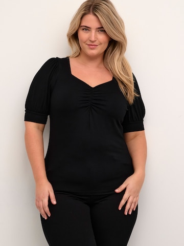 KAFFE CURVE - Camisa 'Sissy' em preto: frente