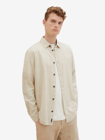 TOM TAILOR Regular fit Button Up Shirt in Beige