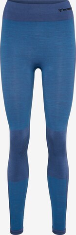 Skinny Pantalon de sport Hummel en bleu : devant