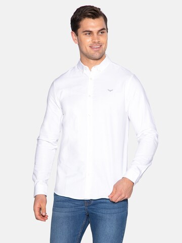 Coupe regular Chemise 'Beacon' Threadbare en blanc : devant