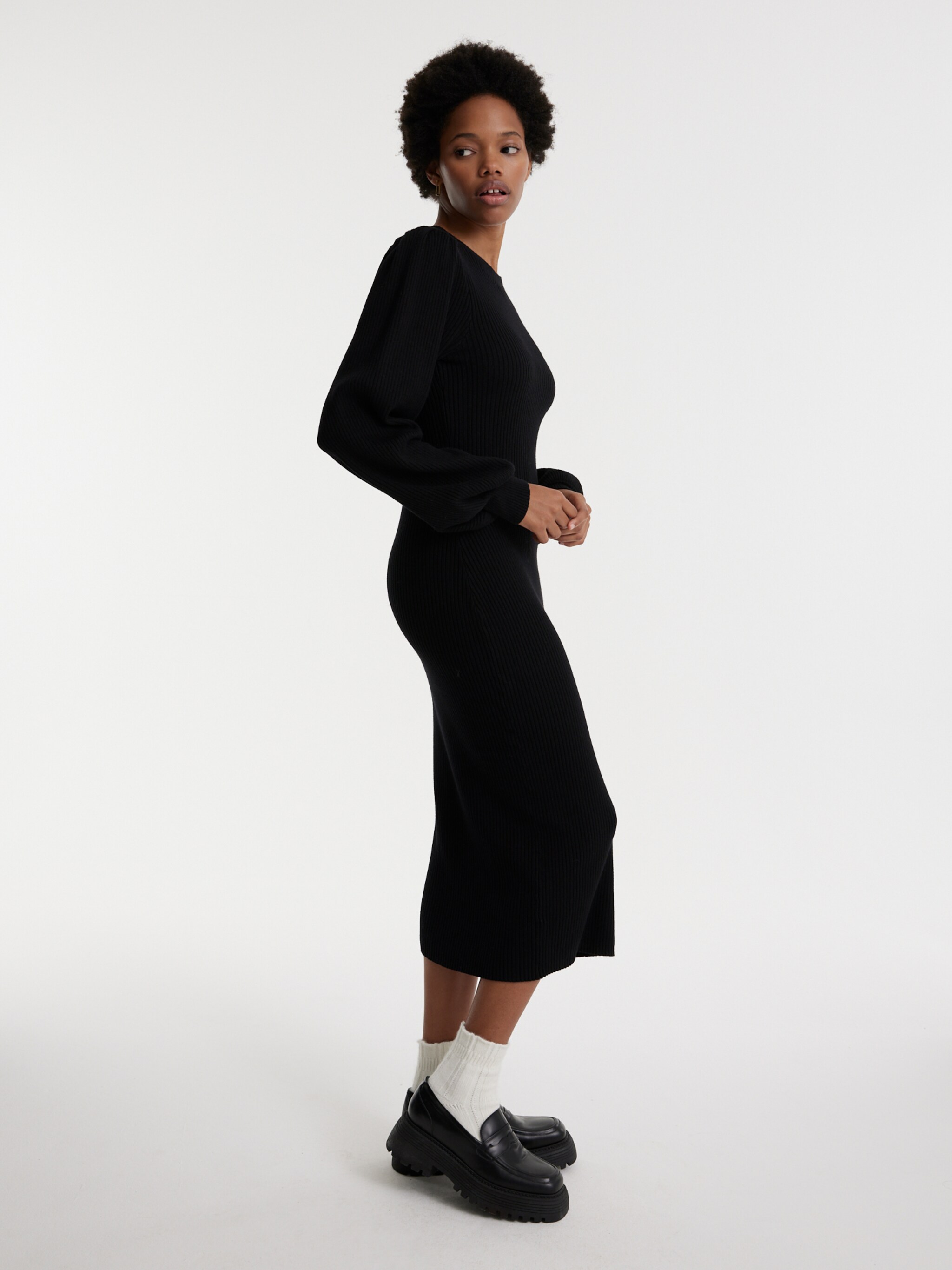 EDITED Producten Gebreide jurk 'Jeanne' Zwart