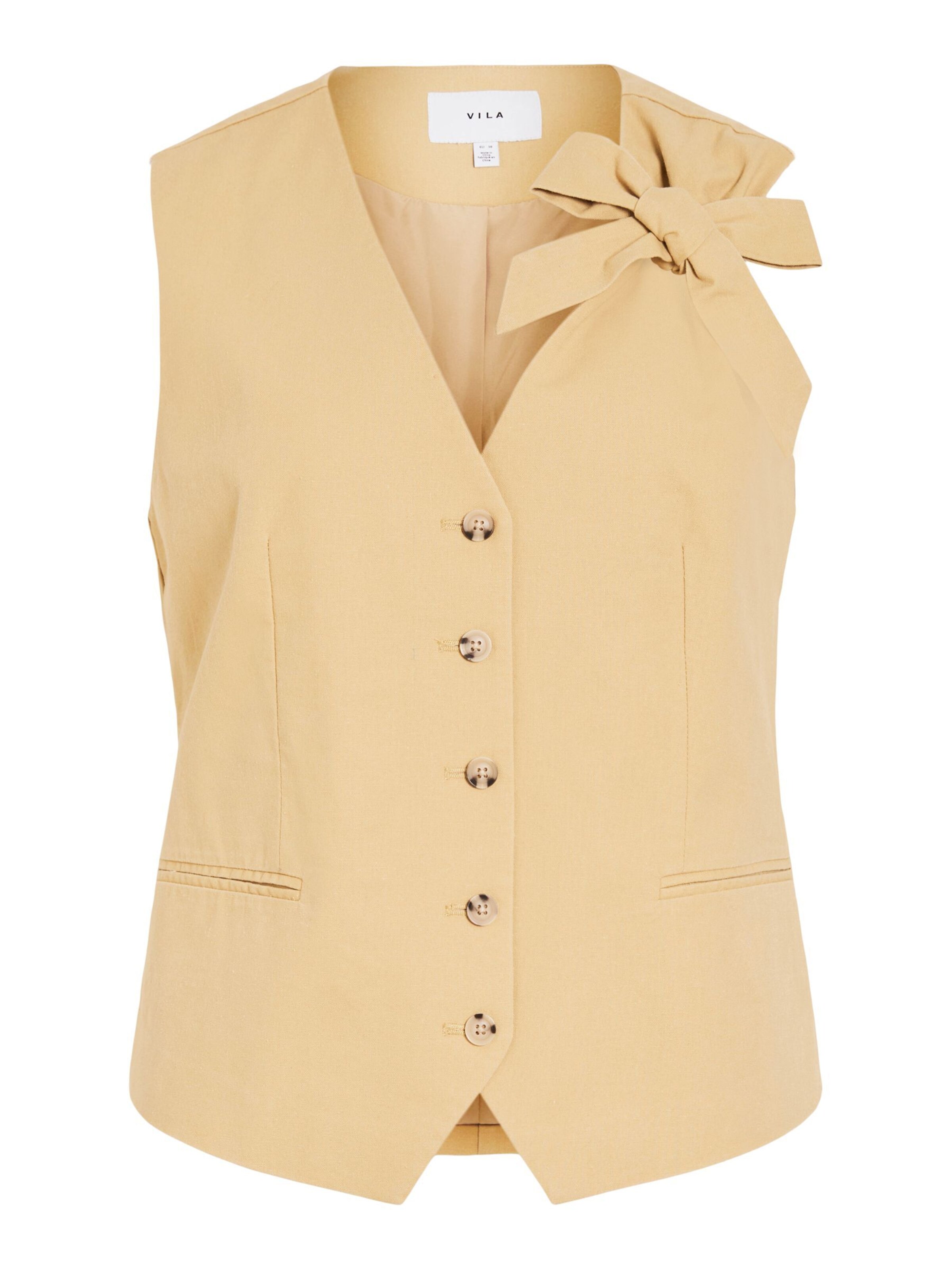 VILA Gilet 'VIAlaea' in Beige: voorkant