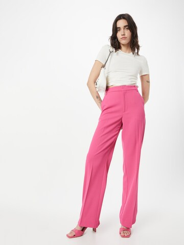 Lindex Normalny krój Spodnie w kant 'Gyrid' w kolorze różowy