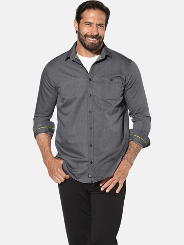 Jan Vanderstorm Comfort fit Overhemd 'Jorland' in Blauw: voorkant