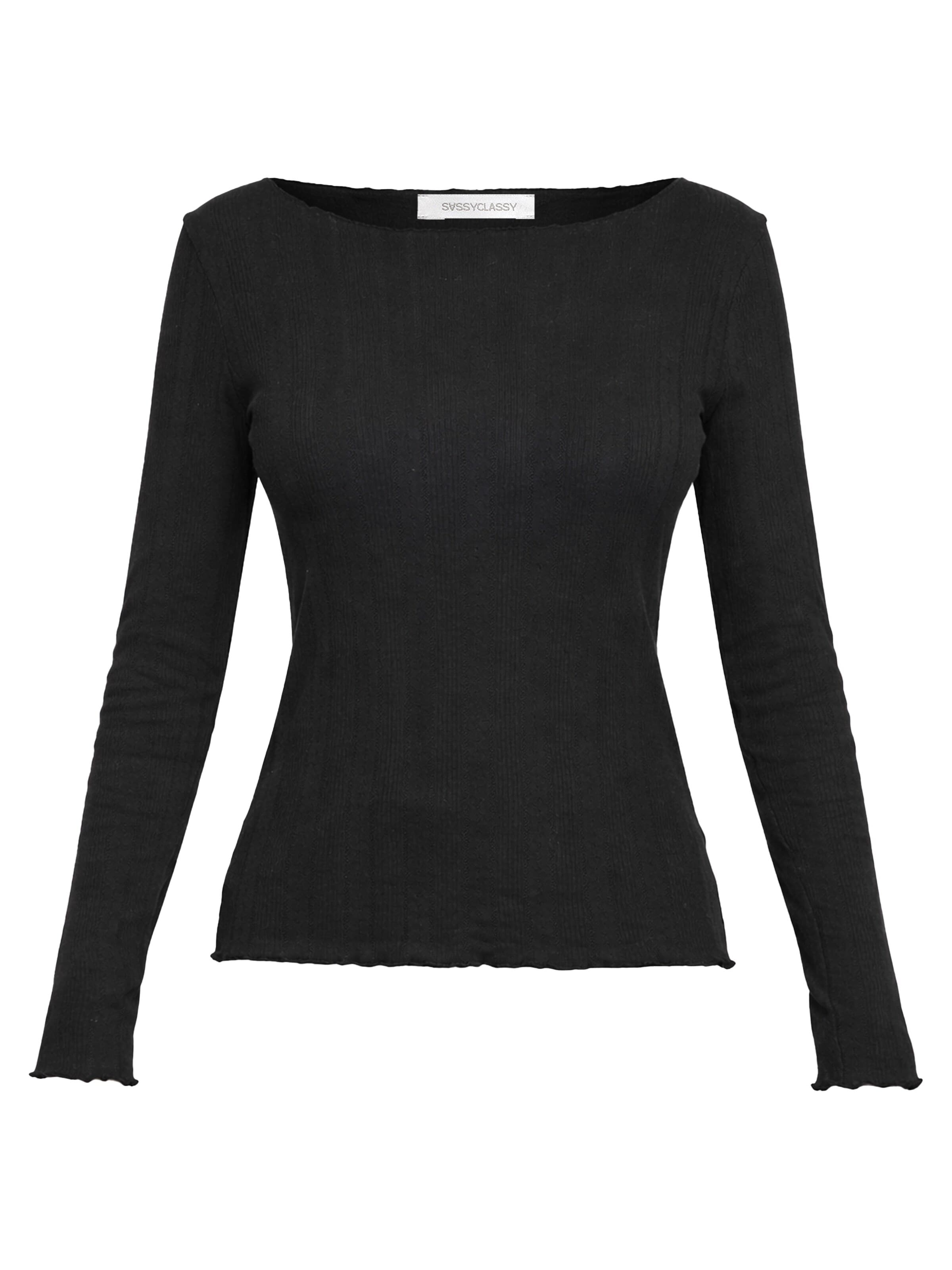Maglietta di SASSYCLASSY in nero: frontale