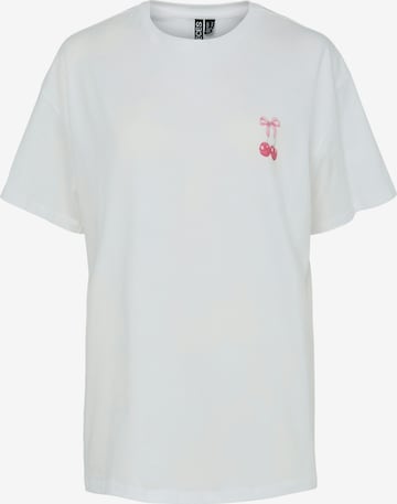 balta PIECES Marškinėliai 'PCMIKKA': priekis