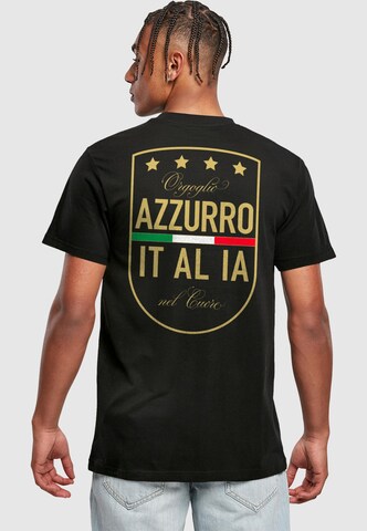 Mister Tee Shirt 'Azurro Italia' in Black: front