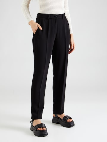 GERRY WEBER Regular Pleated Pants in Black: front