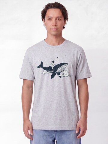 T-Shirt 'Spacewhale' Watapparel en gris : devant